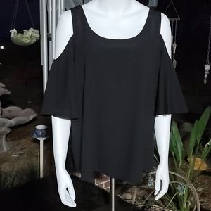 Peter Nygård Cold Shoulder Cross Back Blouse Med.